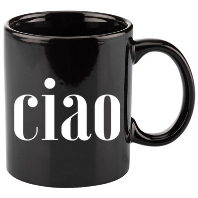 Elegant Ciao Gift 11oz C Handle Ceramic Mug