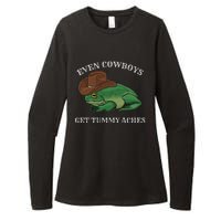 Even Cowboys Get Tummy Aches Frog Wearing Cowboy Hat Womens CVC Long Sleeve Shirt