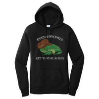 Even Cowboys Get Tummy Aches Frog Wearing Cowboy Hat Women's Pullover Hoodie