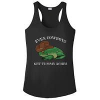 Even Cowboys Get Tummy Aches Frog Wearing Cowboy Hat Ladies PosiCharge Competitor Racerback Tank