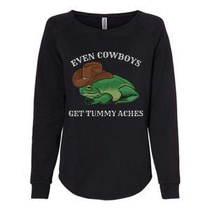 Even Cowboys Get Tummy Aches Frog Wearing Cowboy Hat Womens California Wash Sweatshirt