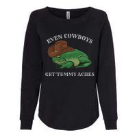 Even Cowboys Get Tummy Aches Frog Wearing Cowboy Hat Womens California Wash Sweatshirt