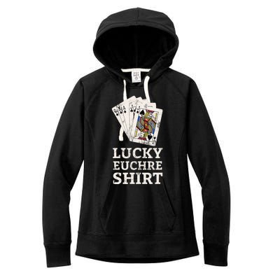 Euchre Card Game Player Lucky Euchre Tournament Vintage Women's Fleece Hoodie