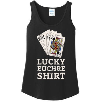 Euchre Card Game Player Lucky Euchre Tournament Vintage Ladies Essential Tank