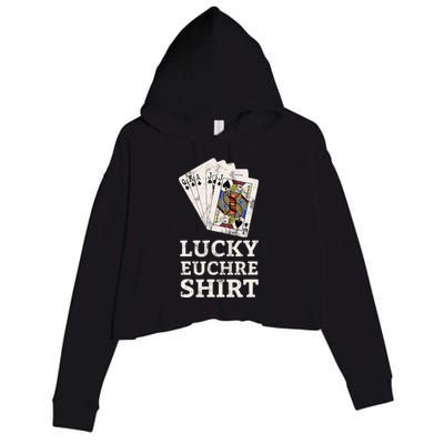 Euchre Card Game Player Lucky Euchre Tournament Vintage Crop Fleece Hoodie