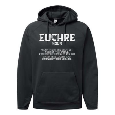 Euchre Card Game Player Euchre Gamers Funny Partner Performance Fleece Hoodie