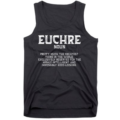 Euchre Card Game Player Euchre Gamers Funny Partner Tank Top