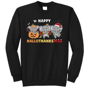 Elephant Christmas Halloween Costume Happy Hallothanksmas Sweatshirt