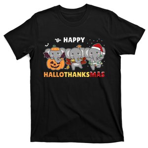 Elephant Christmas Halloween Costume Happy Hallothanksmas T-Shirt