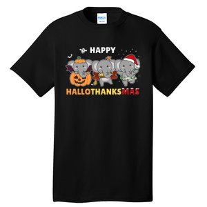 Elephant Christmas Halloween Costume Happy Hallothanksmas Tall T-Shirt