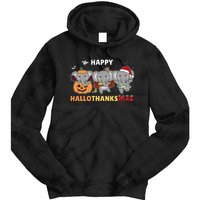 Elephant Christmas Halloween Costume Happy Hallothanksmas Tie Dye Hoodie