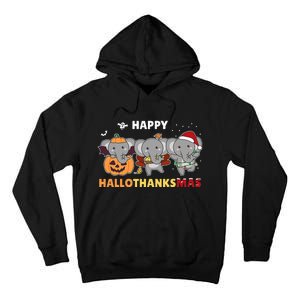 Elephant Christmas Halloween Costume Happy Hallothanksmas Tall Hoodie