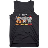 Elephant Christmas Halloween Costume Happy Hallothanksmas Tank Top