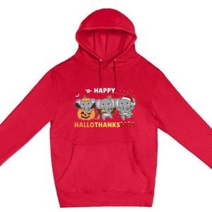 Elephant Christmas Halloween Costume Happy Hallothanksmas Premium Pullover Hoodie