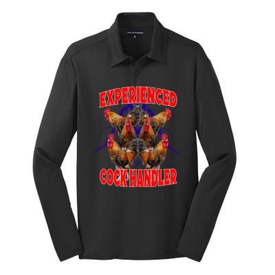 Experienced Cock Handler Fighter Funny Silk Touch Performance Long Sleeve Polo