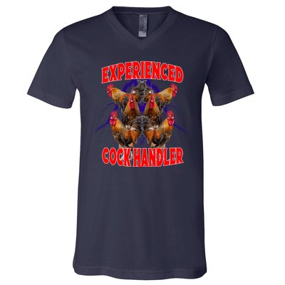 Experienced Cock Handler Fighter Funny V-Neck T-Shirt