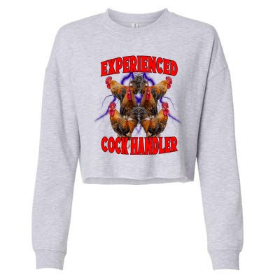 Experienced Cock Handler Fighter Funny Cropped Pullover Crew