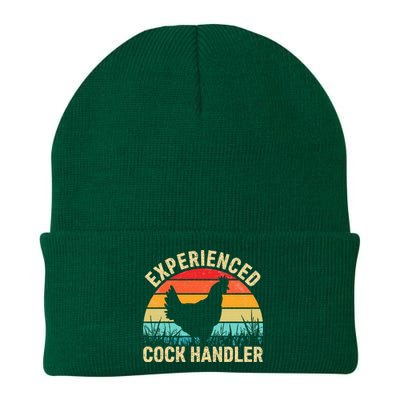 Experienced Cock Handler Funny Chicken Farmer Pun Knit Cap Winter Beanie