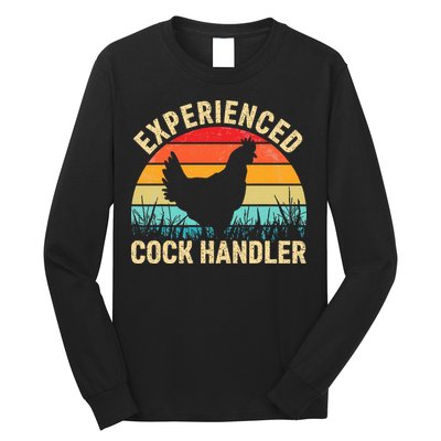 Experienced Cock Handler Funny Chicken Farmer Pun Long Sleeve Shirt