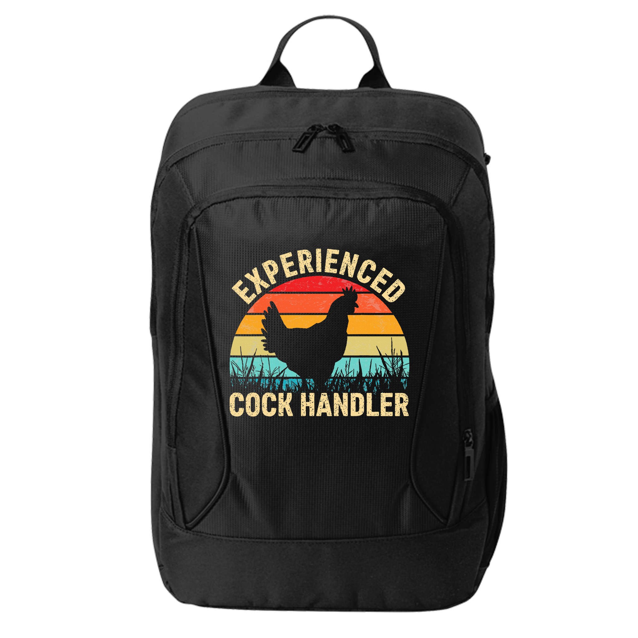 Experienced Cock Handler Funny Chicken Farmer Pun City Backpack