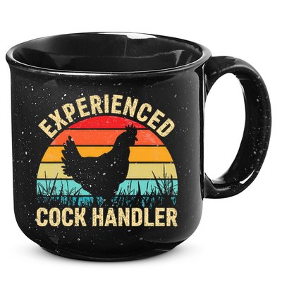 Experienced Cock Handler Funny Chicken Farmer Pun 15oz Campfire Ceramic Mug