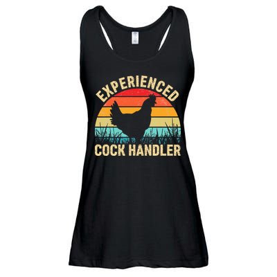 Experienced Cock Handler Funny Chicken Farmer Pun Ladies Essential Flowy Tank