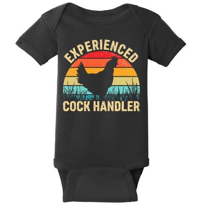 Experienced Cock Handler Funny Chicken Farmer Pun Baby Bodysuit