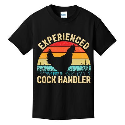 Experienced Cock Handler Funny Chicken Farmer Pun Kids T-Shirt