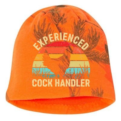 Experienced Cock Handler Funny Chicken Farmer Pun Kati - Camo Knit Beanie