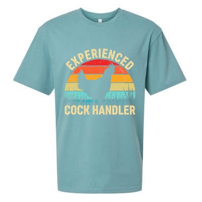 Experienced Cock Handler Funny Chicken Farmer Pun Sueded Cloud Jersey T-Shirt