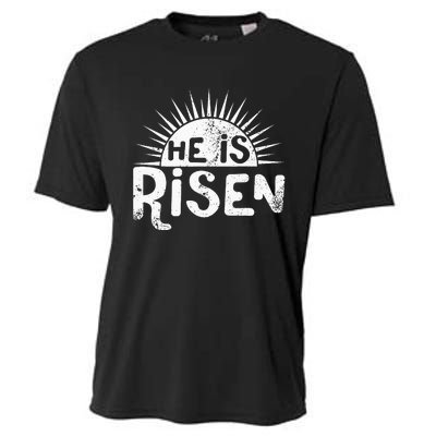 Easter Christian He Is Risen Sun Resurrection Cooling Performance Crew T-Shirt