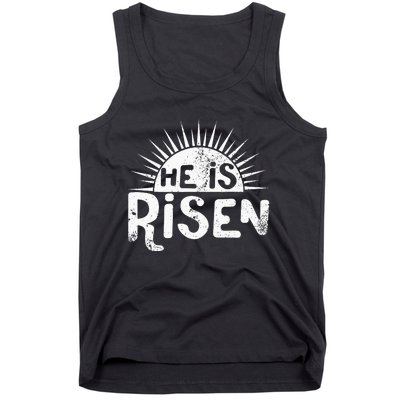 Easter Christian He Is Risen Sun Resurrection Tank Top