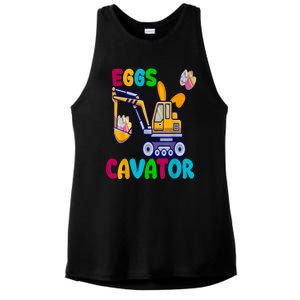 Eggs Cavator Happy Easter Funny Excavator Hunting Egg Ladies PosiCharge Tri-Blend Wicking Tank