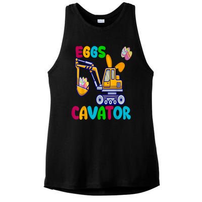 Eggs Cavator Happy Easter Funny Excavator Hunting Egg Ladies PosiCharge Tri-Blend Wicking Tank