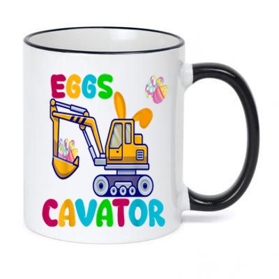 Eggs Cavator Happy Easter Funny Excavator Hunting Egg 11oz Black Color Changing Mug