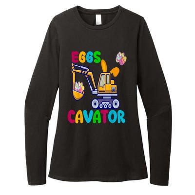 Eggs Cavator Happy Easter Funny Excavator Hunting Egg Womens CVC Long Sleeve Shirt