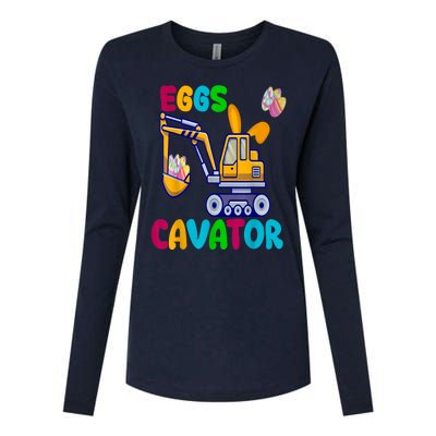 Eggs Cavator Happy Easter Funny Excavator Hunting Egg Womens Cotton Relaxed Long Sleeve T-Shirt