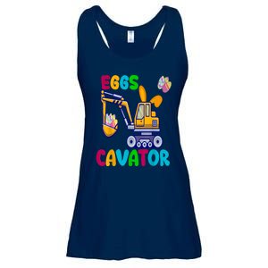 Eggs Cavator Happy Easter Funny Excavator Hunting Egg Ladies Essential Flowy Tank