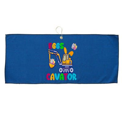 Eggs Cavator Happy Easter Funny Excavator Hunting Egg Large Microfiber Waffle Golf Towel