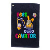 Eggs Cavator Happy Easter Funny Excavator Hunting Egg Platinum Collection Golf Towel