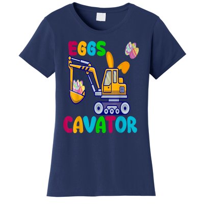 Eggs Cavator Happy Easter Funny Excavator Hunting Egg Women's T-Shirt