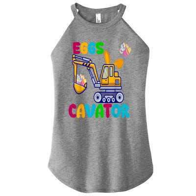 Eggs Cavator Happy Easter Funny Excavator Hunting Egg Women's Perfect Tri Rocker Tank