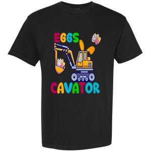 Eggs Cavator Happy Easter Funny Excavator Hunting Egg Garment-Dyed Heavyweight T-Shirt