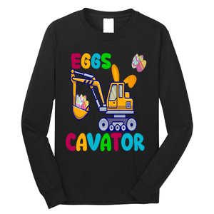 Eggs Cavator Happy Easter Funny Excavator Hunting Egg Long Sleeve Shirt