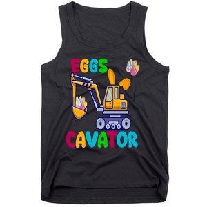 Eggs Cavator Happy Easter Funny Excavator Hunting Egg Tank Top