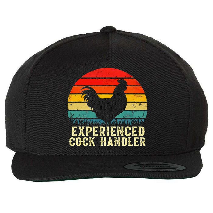Experienced Cock Handler Funny Inappropriate Vintage Retro Wool Snapback Cap