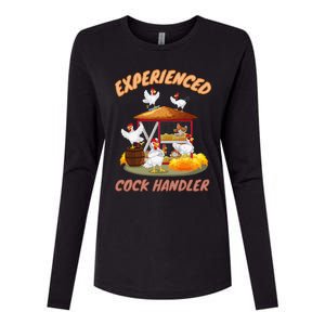 Experienced Cock Handler Funny Chicken Womens Cotton Relaxed Long Sleeve T-Shirt