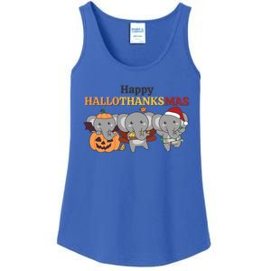 Elephant Christmas Halloween Costume Happy Hallothanksmas Gift Ladies Essential Tank