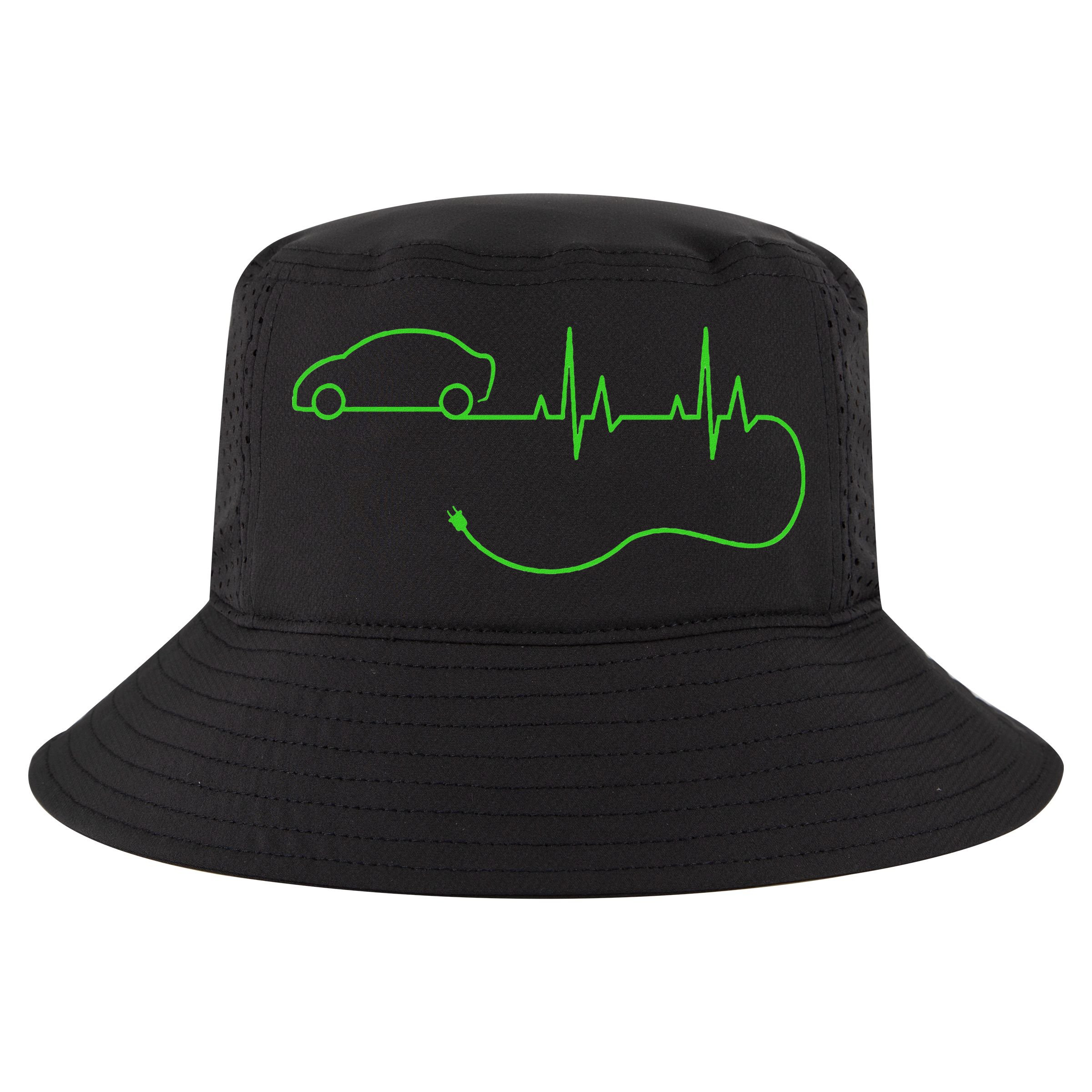 Electric Car Heartbeat Electric Vehicle Ev Cool Comfort Performance Bucket Hat