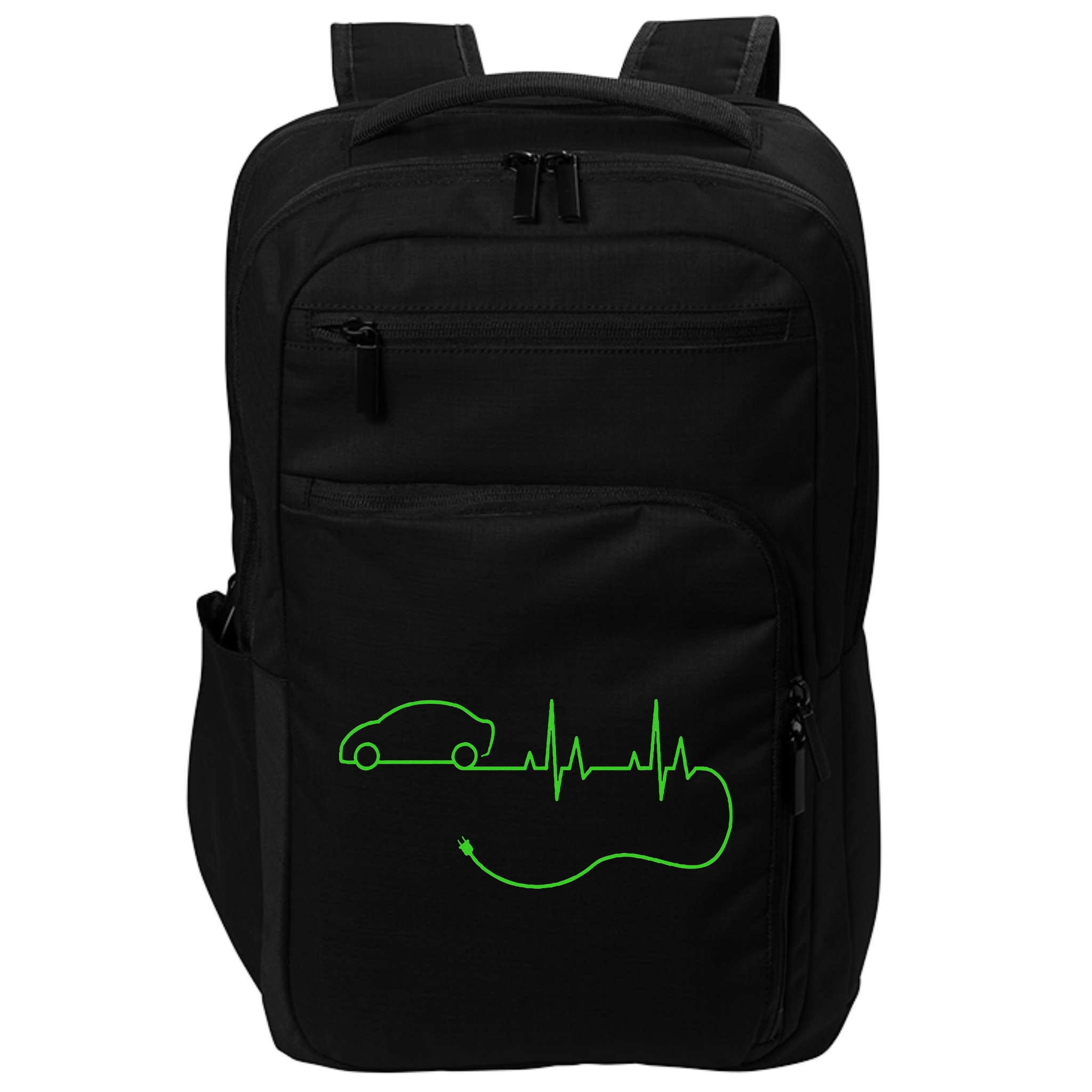 Electric Car Heartbeat Electric Vehicle Ev Impact Tech Backpack